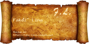 Fakó Lina névjegykártya